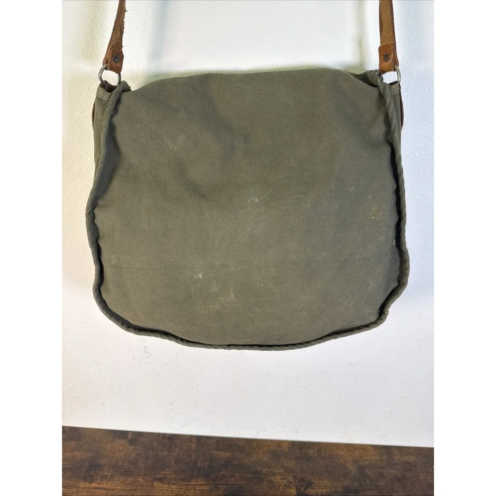 Gokey No. 300 Canvas & Bridle Leather Satchel – USA‑Made – Vintage Army Green